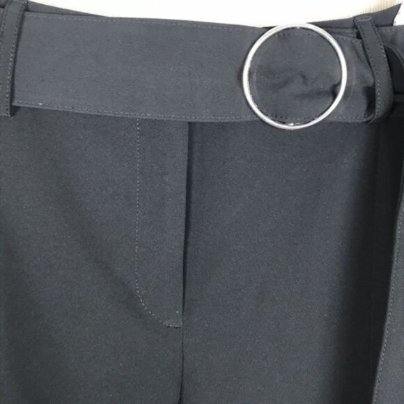 Adrianna Papell Black Cropped Flare Dress Pants With Belt Size 12 Polyester Blen - Picture 4 of 8